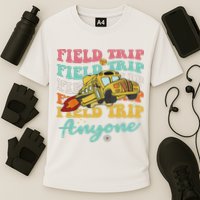 Field Trip Anyone Field Day Teacher Cooling Performance Crew T-Shirt