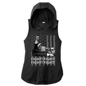 Fight Trump American Flag Rally Shooting Pennsylvania Ladies PosiCharge Tri-Blend Wicking Draft Hoodie Tank