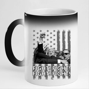 Fight Trump American Flag Rally Shooting Pennsylvania 11oz Black Color Changing Mug