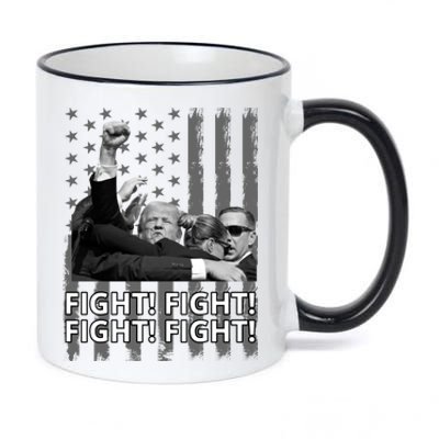 Fight Trump American Flag Rally Shooting Pennsylvania 11oz Black Color Changing Mug