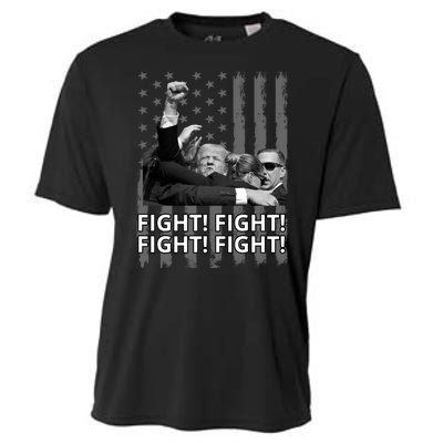 Fight Trump American Flag Rally Shooting Pennsylvania Cooling Performance Crew T-Shirt