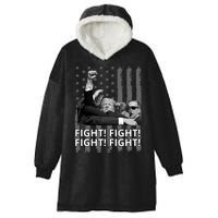 Fight Trump American Flag Rally Shooting Pennsylvania Hooded Wearable Blanket