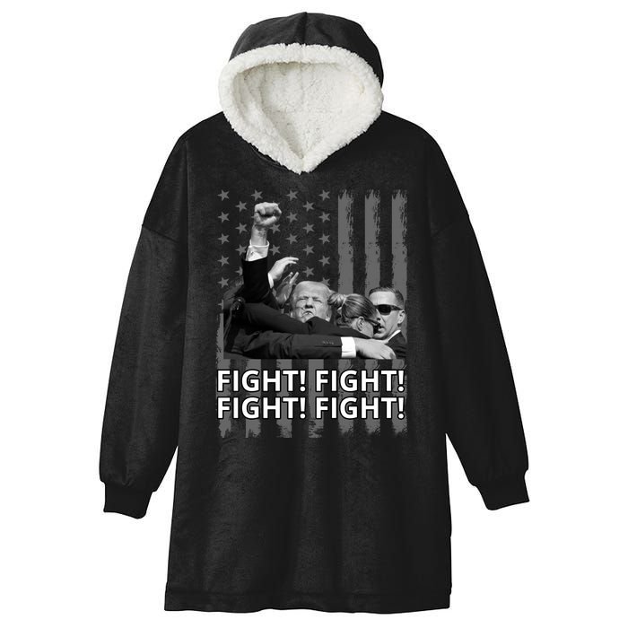 Fight Trump American Flag Rally Shooting Pennsylvania Hooded Wearable Blanket