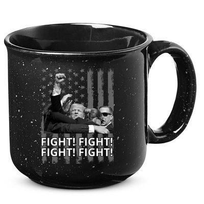 Fight Trump American Flag Rally Shooting Pennsylvania 15oz Campfire Ceramic Mug