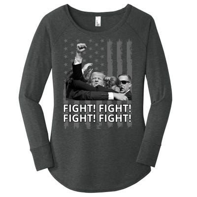 Fight Trump American Flag Rally Shooting Pennsylvania Women's Perfect Tri Tunic Long Sleeve Shirt