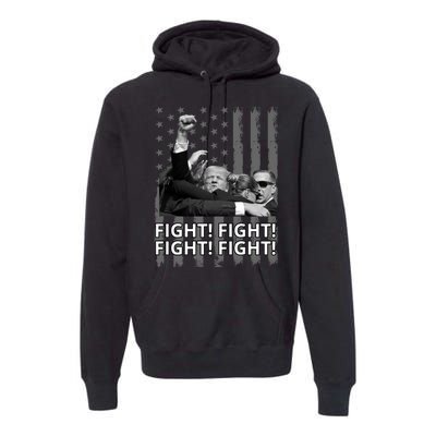 Fight Trump American Flag Rally Shooting Pennsylvania Premium Hoodie