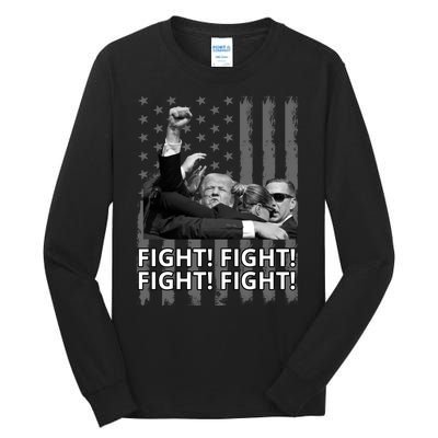 Fight Trump American Flag Rally Shooting Pennsylvania Tall Long Sleeve T-Shirt