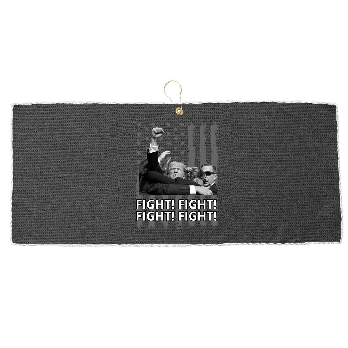 Fight Trump American Flag Rally Shooting Pennsylvania Large Microfiber Waffle Golf Towel
