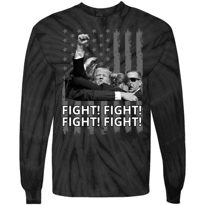 Fight Trump American Flag Rally Shooting Pennsylvania Tie-Dye Long Sleeve Shirt