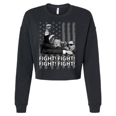 Fight Trump American Flag Rally Shooting Pennsylvania Cropped Pullover Crew