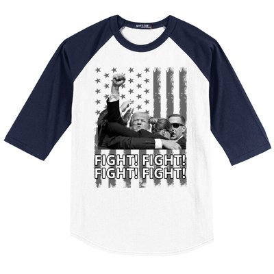 Fight Trump American Flag Rally Shooting Pennsylvania Baseball Sleeve Shirt