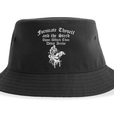 Fornicate Thyself And The Steed Upon Which Thou Didst Arrive Sustainable Bucket Hat