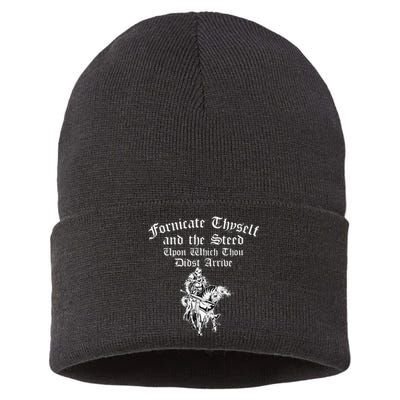 Fornicate Thyself And The Steed Upon Which Thou Didst Arrive Sustainable Knit Beanie