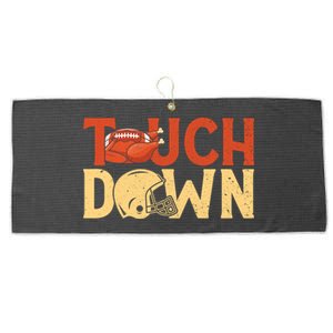 Funny Touchdown American Football Turkey Thanksgiving Cute Gift Large Microfiber Waffle Golf Towel