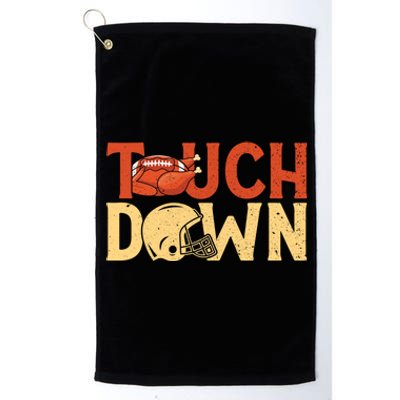 Funny Touchdown American Football Turkey Thanksgiving Cute Gift Platinum Collection Golf Towel