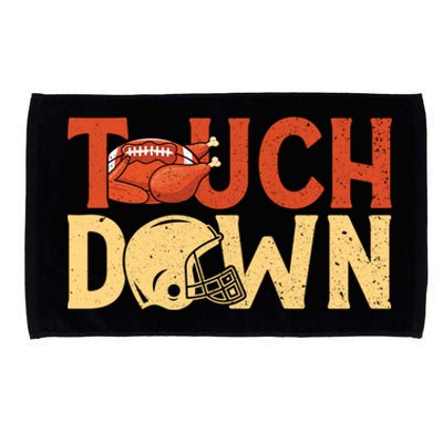 Funny Touchdown American Football Turkey Thanksgiving Cute Gift Microfiber Hand Towel