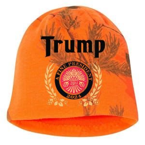 Funny Trump A Fine President 2024 Gift Kati - Camo Knit Beanie