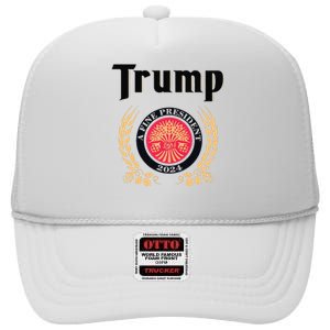 Funny Trump A Fine President 2024 Gift High Crown Mesh Back Trucker Hat