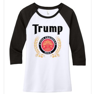 Funny Trump A Fine President 2024 Gift Women's Tri-Blend 3/4-Sleeve Raglan Shirt