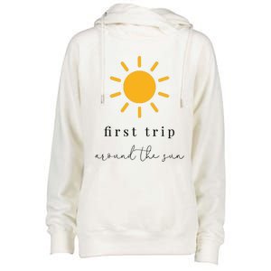 First Trip Around The Sun Womens Funnel Neck Pullover Hood