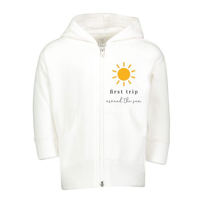 First Trip Around The Sun Toddler Zip Fleece Hoodie