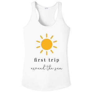 First Trip Around The Sun Ladies PosiCharge Competitor Racerback Tank