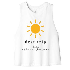 First Trip Around The Sun Women's Racerback Cropped Tank