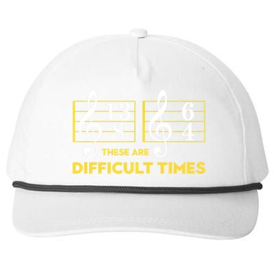 Funny These Are Difficult Times Gift Funny Music Lover Gift Snapback Five-Panel Rope Hat