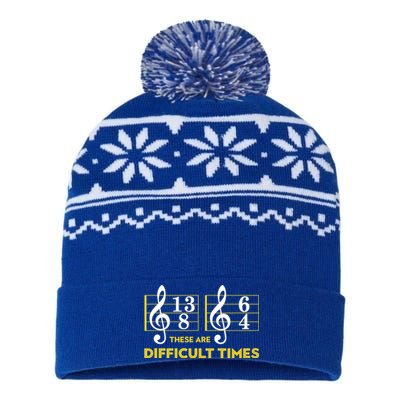 Funny These Are Difficult Times Gift Funny Music Lover Gift USA-Made Snowflake Beanie