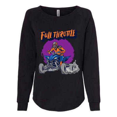 Full Throttles All Terrain Vehicle ATV Premium Womens California Wash Sweatshirt