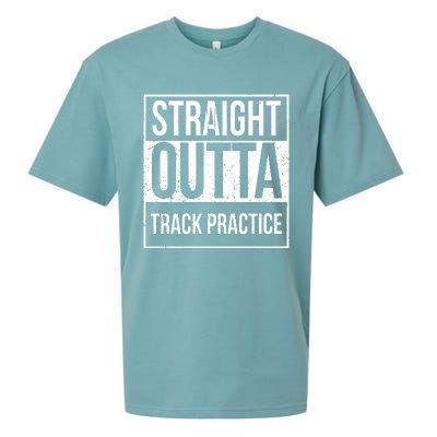 Funny Track And Field Design Straight Outta Track Practice Sueded Cloud Jersey T-Shirt