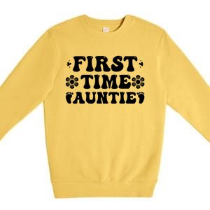 First Time Auntie Celebration Graphic Premium Crewneck Sweatshirt