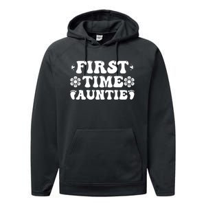 First Time Auntie Celebration Graphic Performance Fleece Hoodie