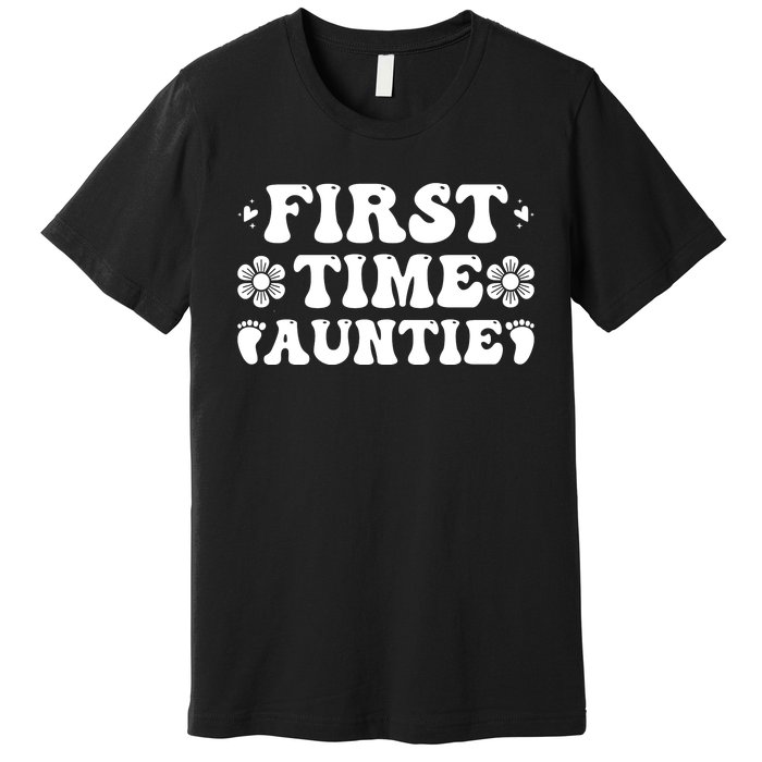 First Time Auntie Celebration Graphic Premium T-Shirt