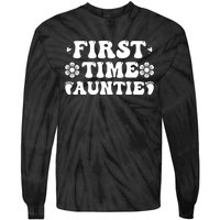 First Time Auntie Celebration Graphic Tie-Dye Long Sleeve Shirt