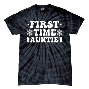 First Time Auntie Celebration Graphic Tie-Dye T-Shirt