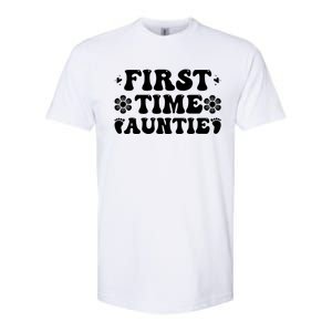 First Time Auntie Celebration Graphic Softstyle CVC T-Shirt