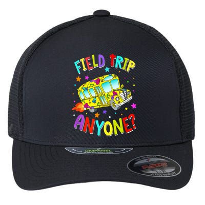 Field Trip Anyone Teacher Teaching School Bus Back To School Flexfit Unipanel Trucker Cap