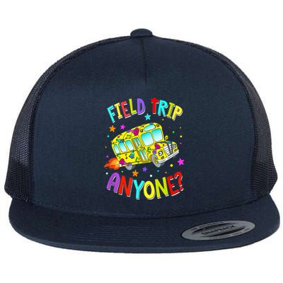 Field Trip Anyone Teacher Teaching School Bus Back To School Flatbill Hat