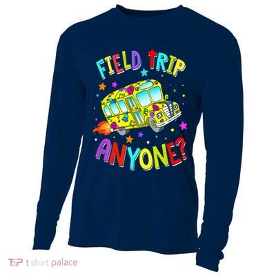 Field Trip Anyone Teacher Teaching School Bus Back To School Cooling Performance Long Sleeve Crew