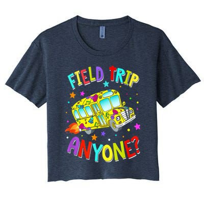 Field Trip Anyone Teacher Teaching School Bus Back To School Crop Top