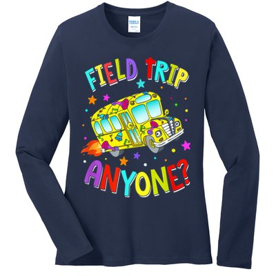 Field Trip Anyone Teacher Teaching School Bus Back To School Ladies Long Sleeve Shirt
