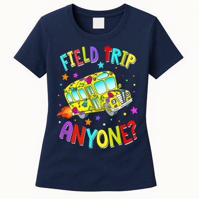 Field Trip Anyone Teacher Teaching School Bus Back To School Womens T-Shirt