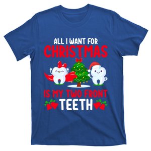 Funny Teeth All I Want For Christmas Is My Two Front Teeth Funny Gift T-Shirt