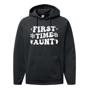 First Time Aunt Celebration Graphic Performance Fleece Hoodie