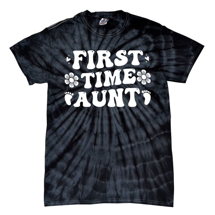 First Time Aunt Celebration Graphic Tie-Dye T-Shirt