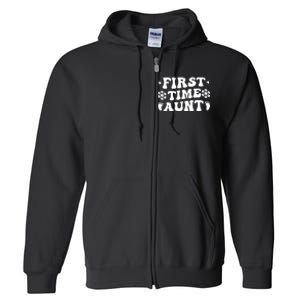 First Time Aunt Celebration Graphic Full Zip Hoodie