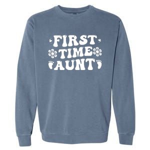 First Time Aunt Celebration Graphic Garment-Dyed Sweatshirt