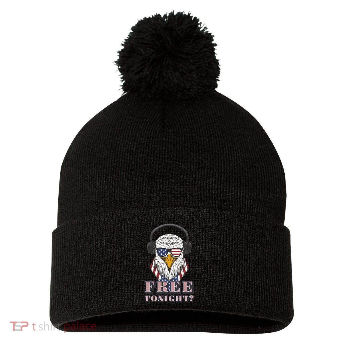 Free Tonight America Pom Pom 12in Knit Beanie