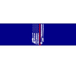 Firefighter Tools And Equipt Stripe American Flag Fire Gift Bumper Sticker